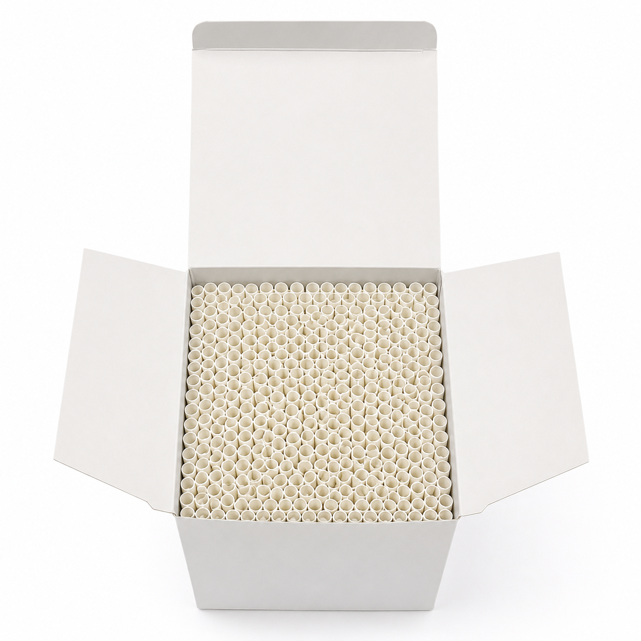 SU-88W, White Wrapped Paper Straws(8"Lx 8mmDia,350Pcs/Pack)Lucky