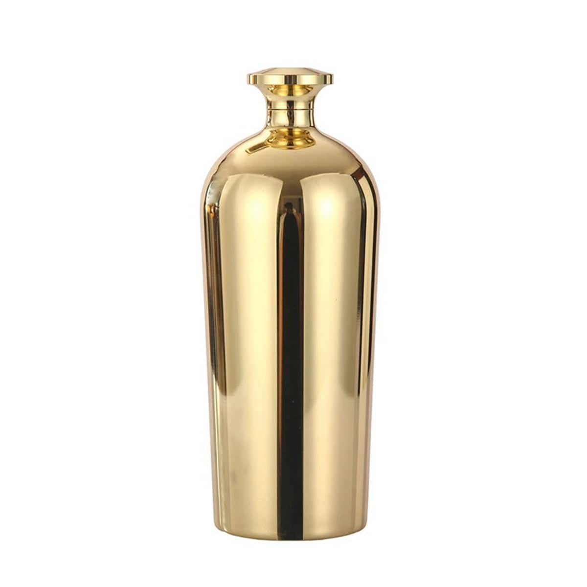 304 Stainless Steel Wine bottle with lid, Golden, 500ML - Chefcoca