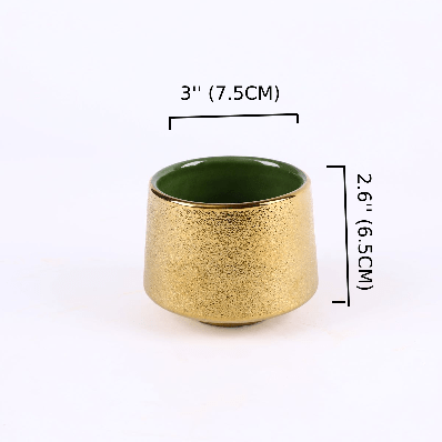 Golden & Green Ceramic Tea cup (PTC00404) - Chefcoca