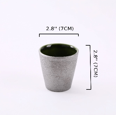 Silver coated jade ceramic cup, Green and Silver (PTC00402) - Chefcoca