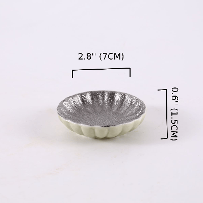 Silver and Green round Ceramic sauce dish with unique bumps,Green and Silver (PTC00406) - Chefcoca