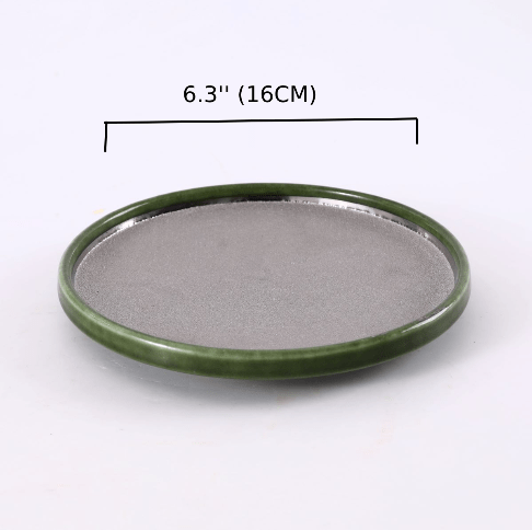 Ceramic silver Inner and Green outer Round small Plate,Green and Silver(PTC00413) - Chefcoca