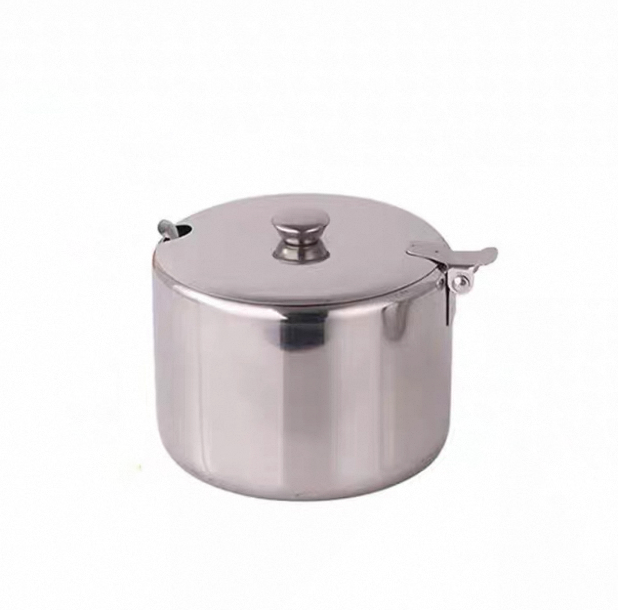 Stainless Steel Sugar Bowl w/Cover, 10 oz (T-710) - Chefcoca