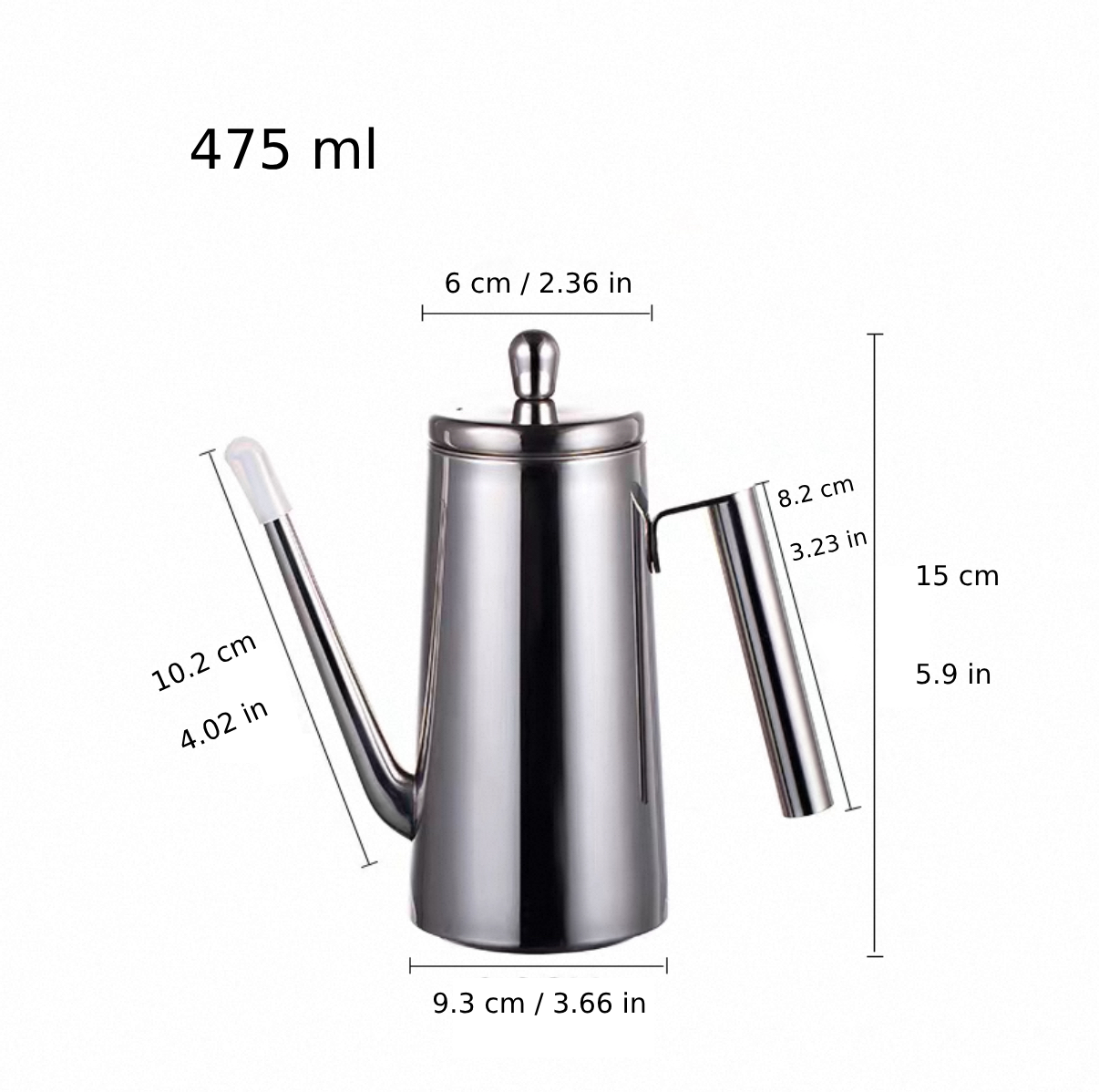 Stainless Steel Oil Pot, 475ml (S96CB51) - Chefcoca
