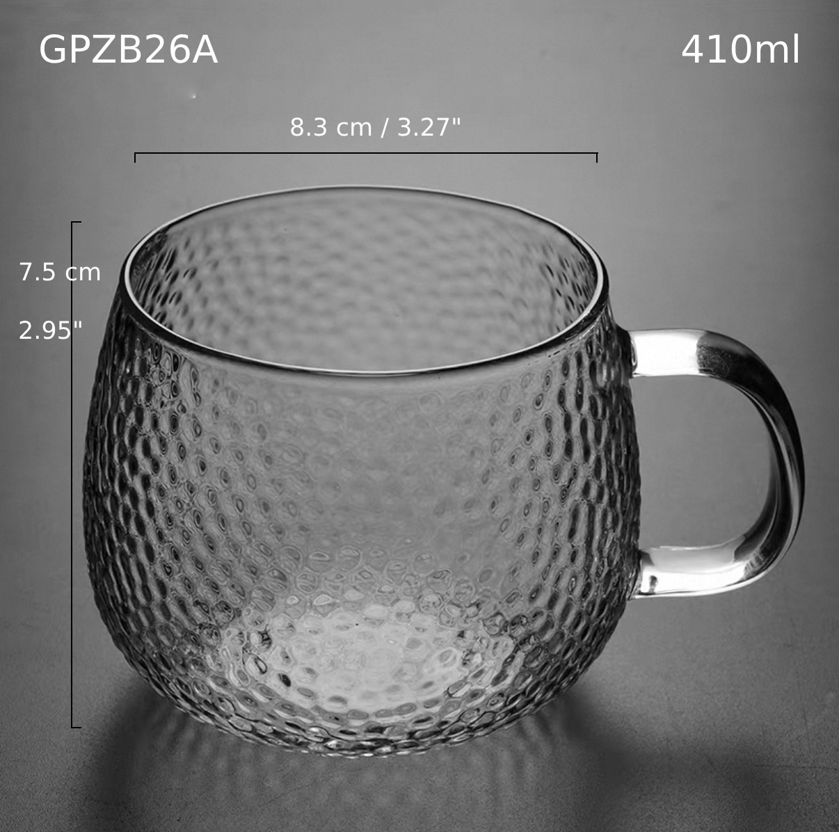 Glass with handle, 410ml (GPZB26A) - Chefcoca