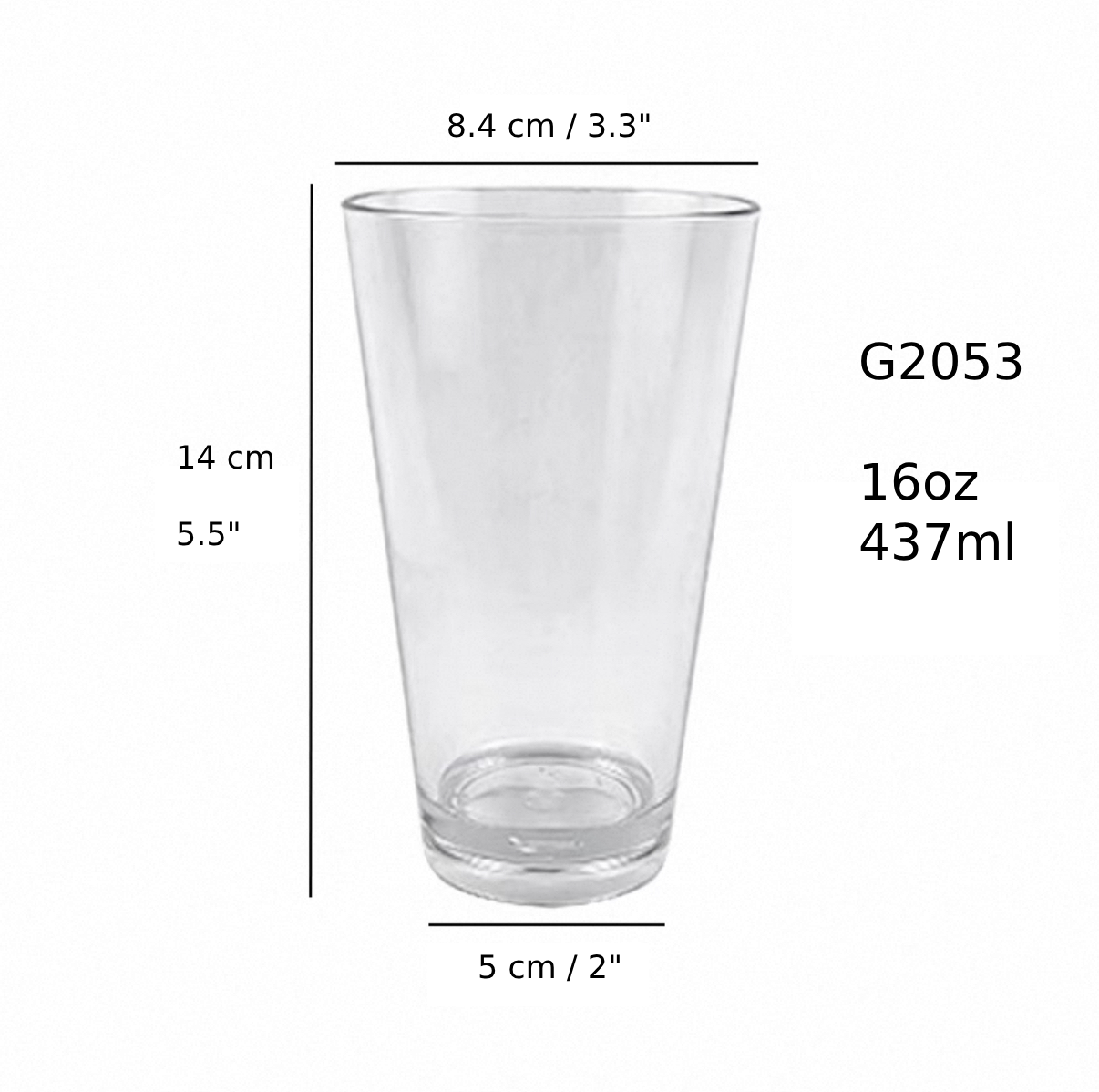 Libbey Cologne Multi-Purpose Glass, 16oz/437ml (G2053) - Chefcoca