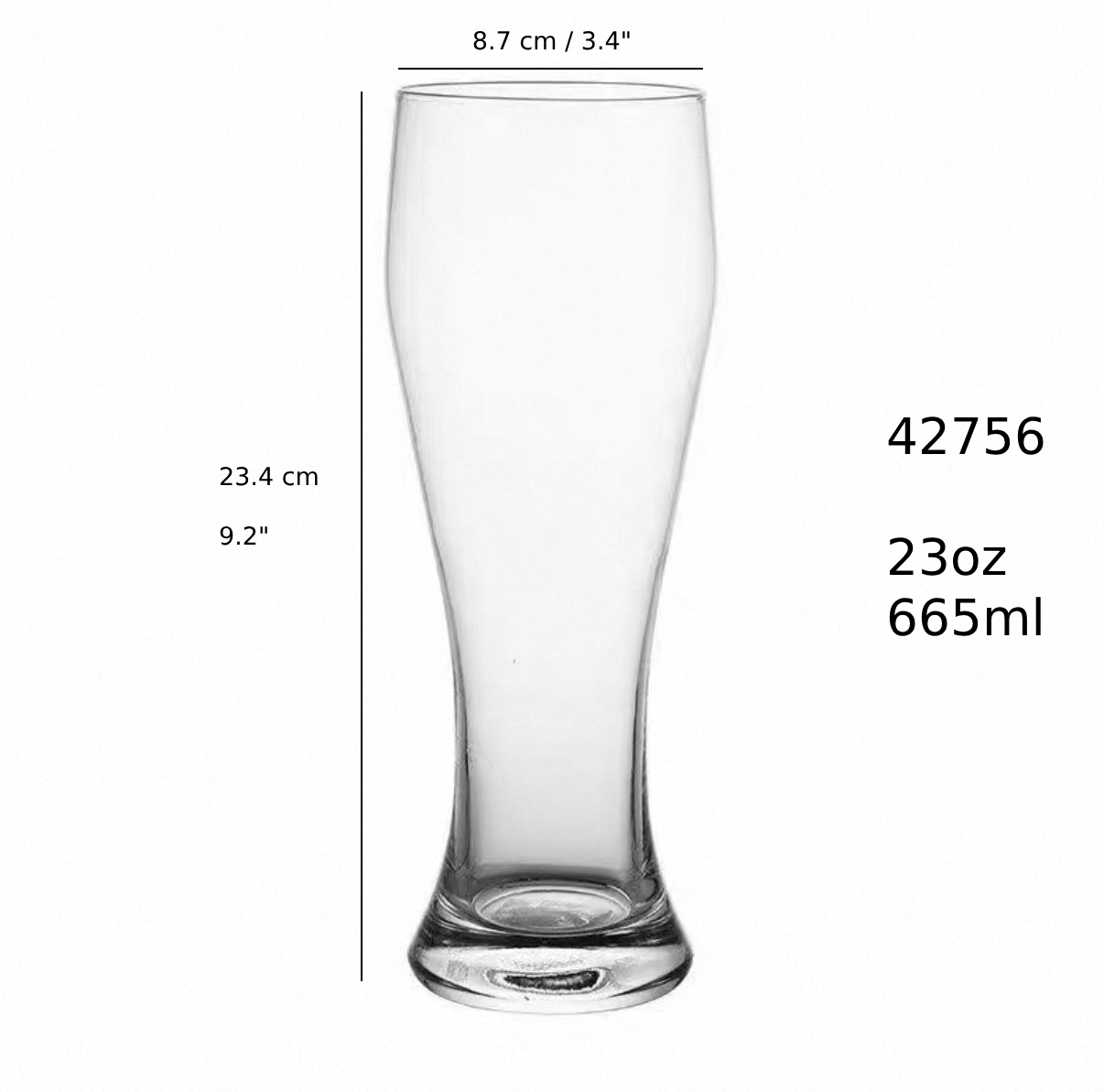 Pasabahce Giant Pilsner Glass, 23oz/665ml (42756) - Chefcoca