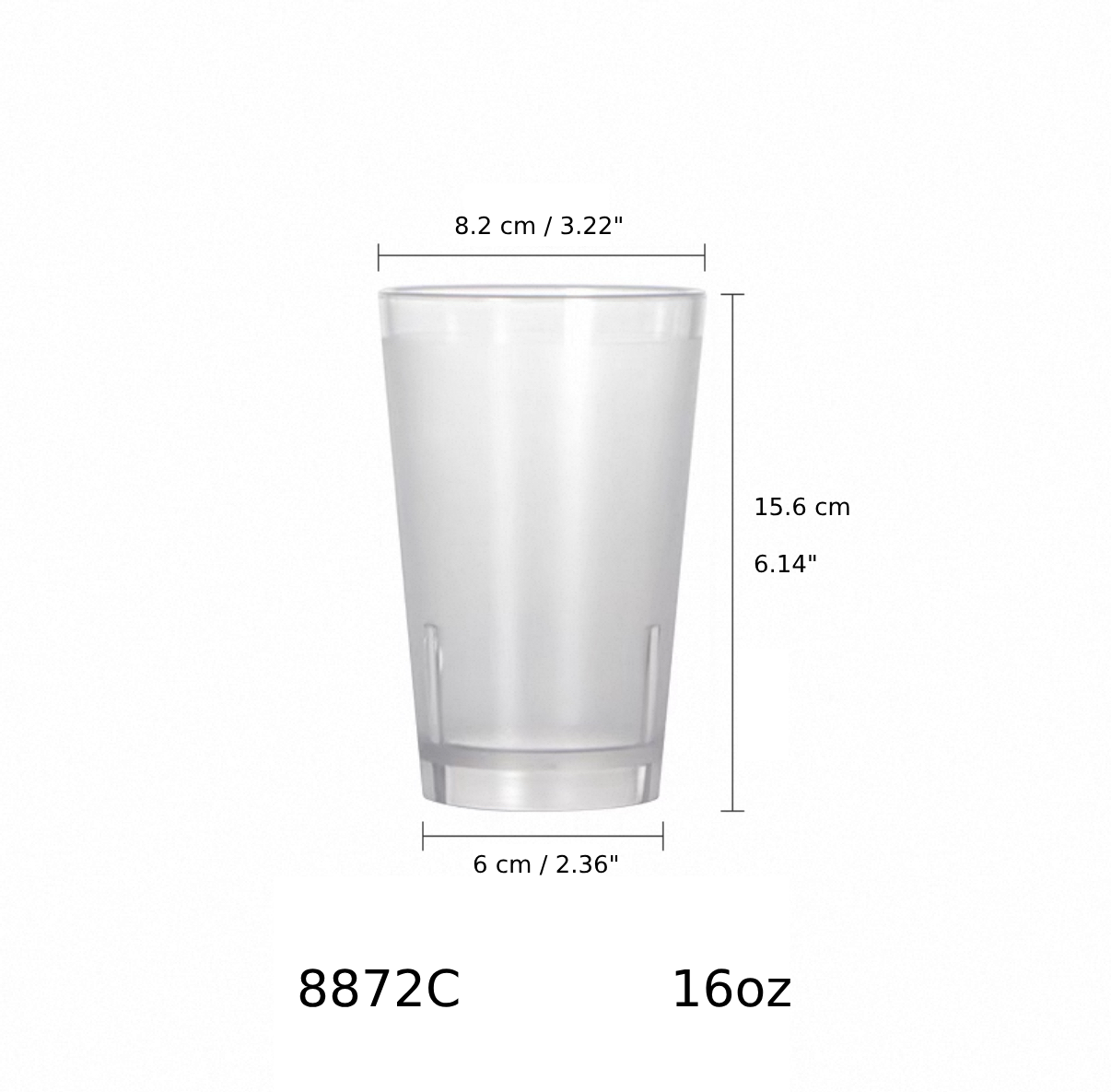 Clear Polycarbonate Water Cup, 16oz (8872C) - Chefcoca