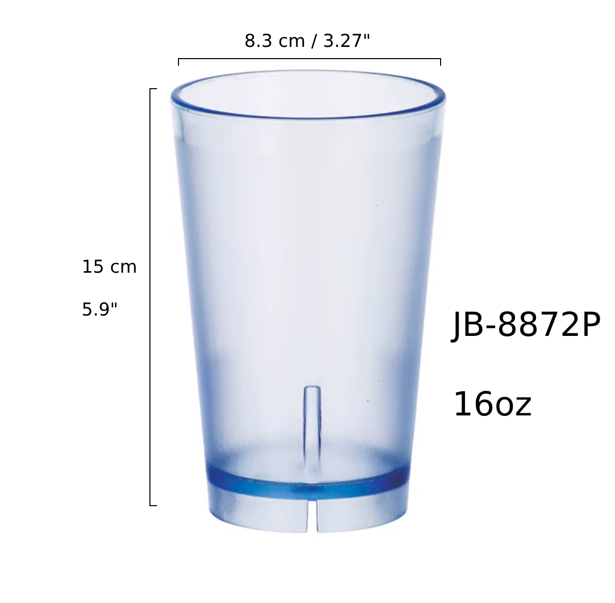Blue Polycarbonate Water Cup, 16oz (JB-8872P) - Chefcoca