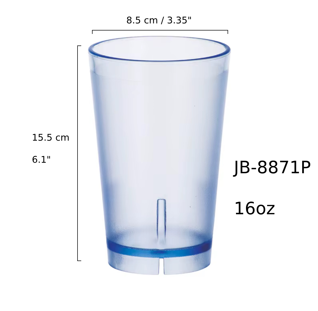 Blue Polycarbonate Water Cup, 16oz (JB-8871P) - Chefcoca