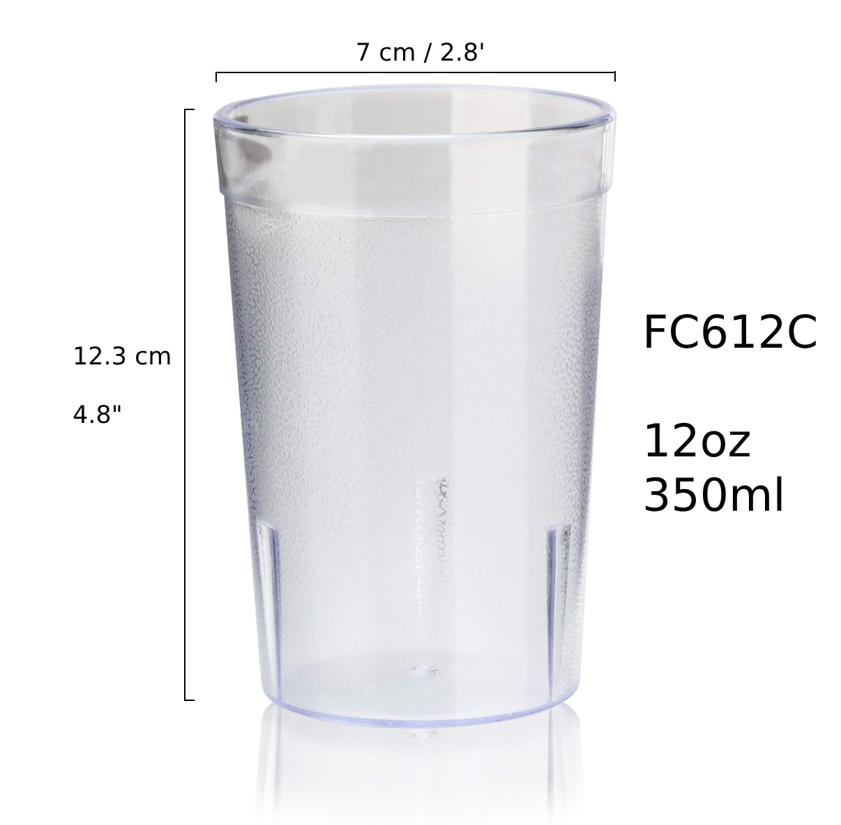 Clear Polycarbonate Cup, 12oz/350ml (FC612C) - Chefcoca