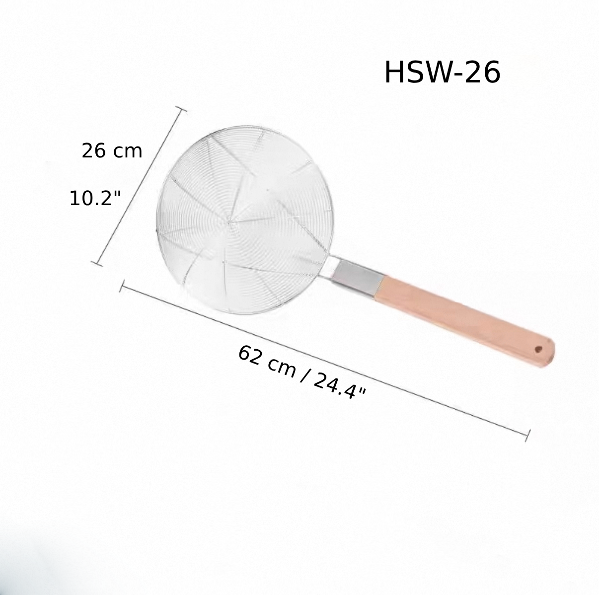 Chefco, 26 cm Hard Skimmer with Wooden Handle (HSW-26) - Chefcoca