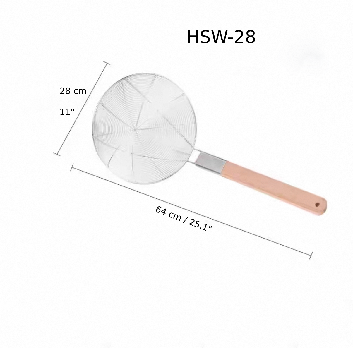 Chefco, 28cm Hard Skimmer with Wooden Handle (HSW-28) - Chefcoca