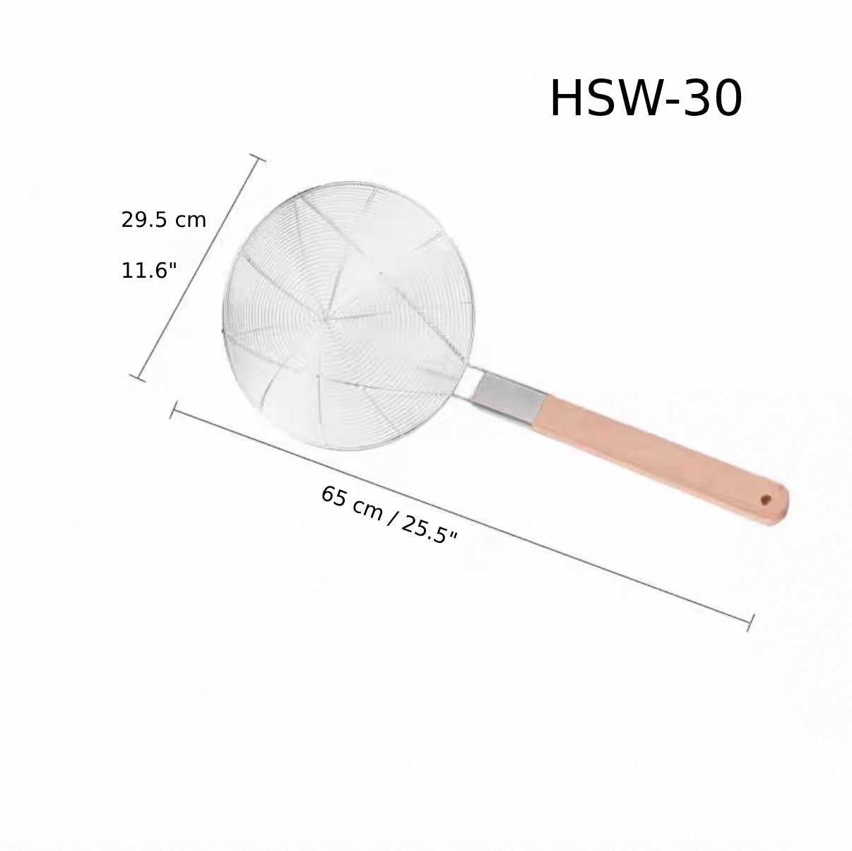 Chefco, 30cm Hard Skimmer with Wooden Handle (HSW-30) - Chefcoca