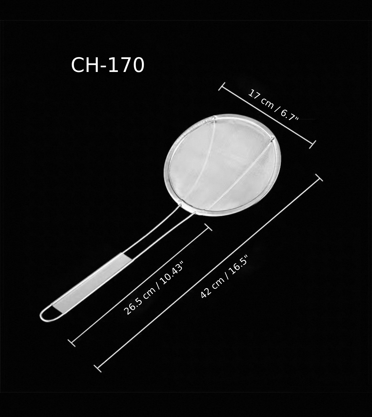 Chefco, Mesh Skimmer, Stainless Steel, Fine, 17cm (CH-170) - Chefcoca