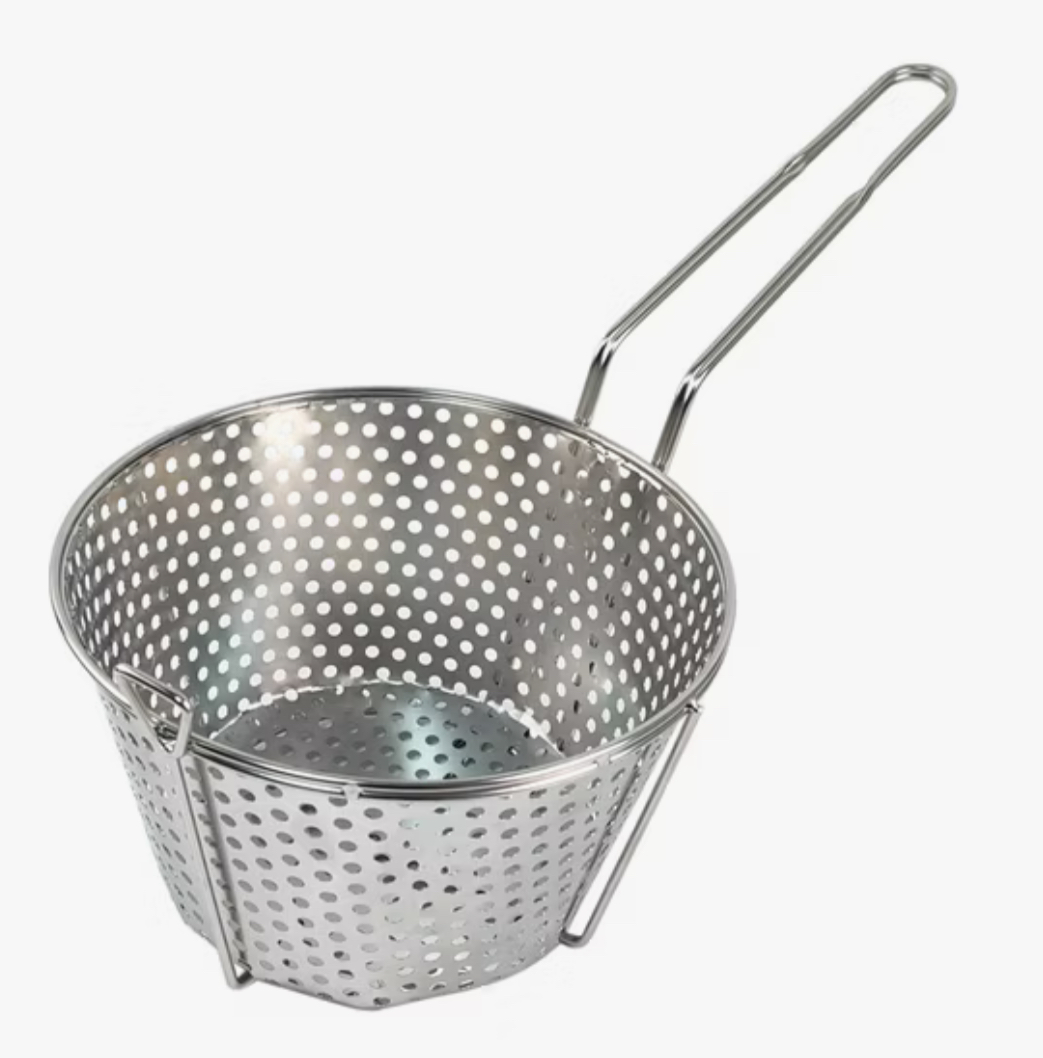 Chefco, 11.5" Dia Stainless Steel Round Perforated Basket (STRP-11) - Chefcoca
