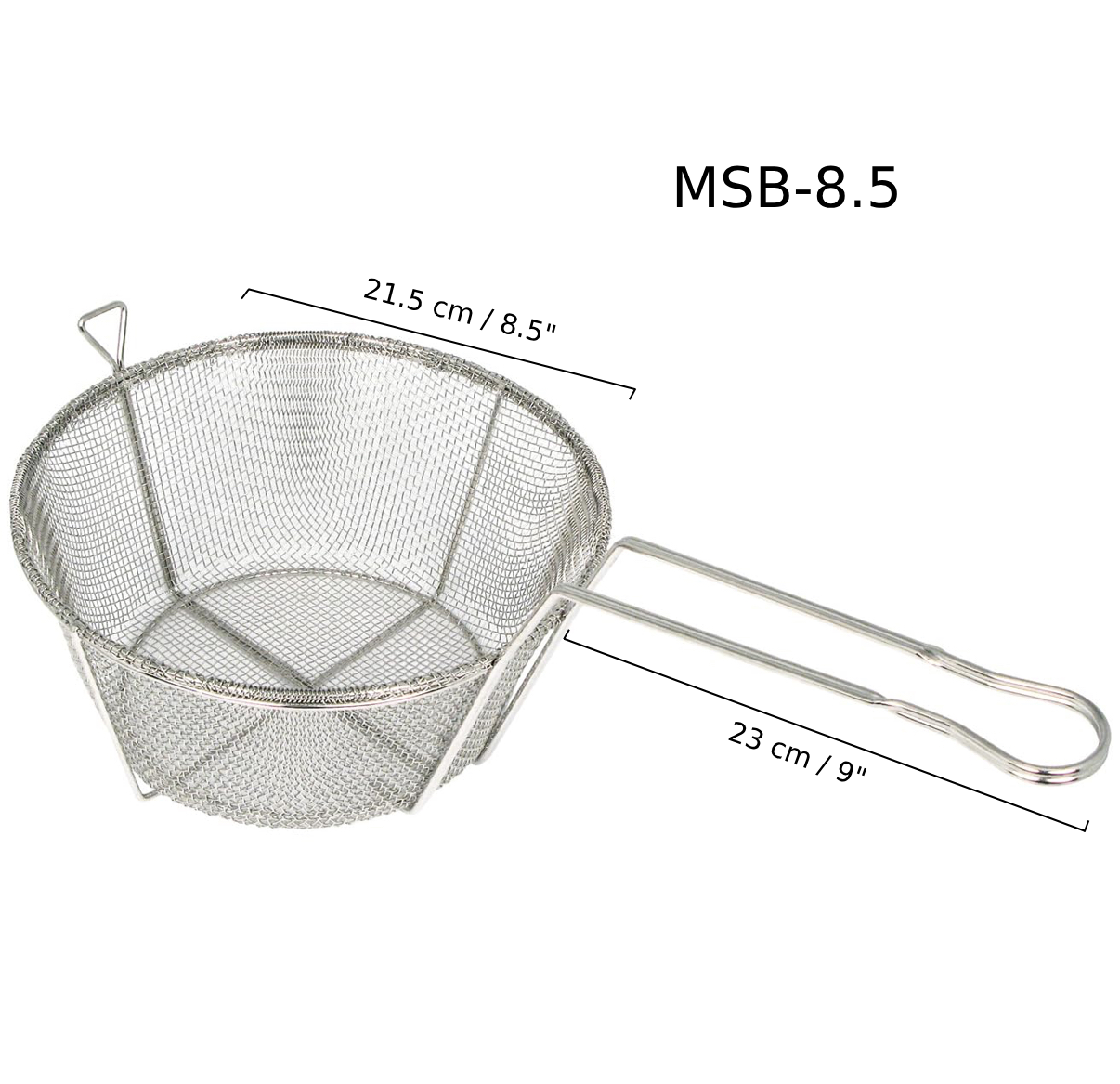 Chefco, 8.5" Stainless Steel Wire Round Basket (MSB-8.5) - Chefcoca