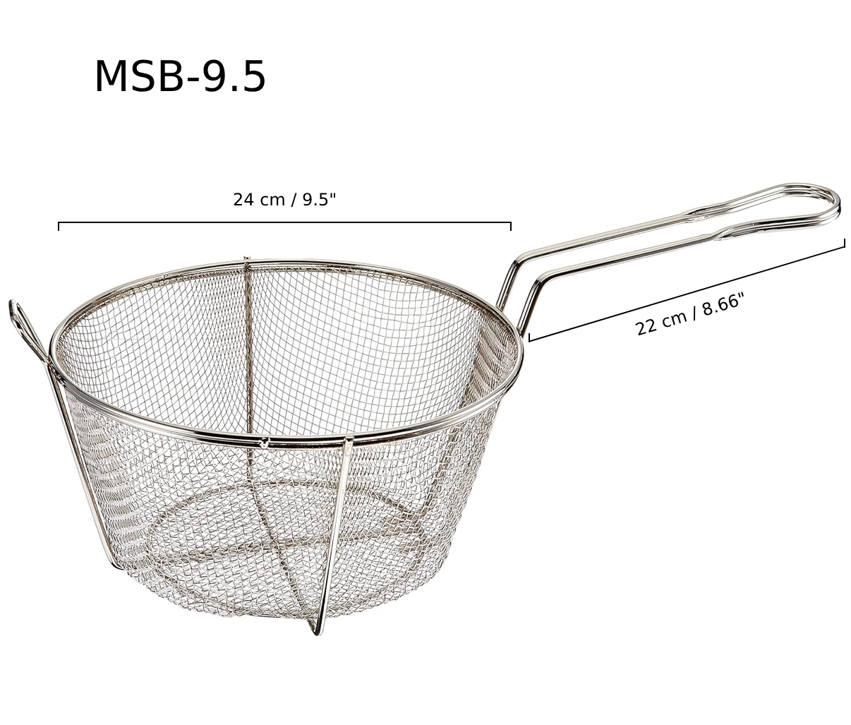 Chefco, 9.5" Stainless Steel Wire Round Basket (MSB-9.5) - Chefcoca