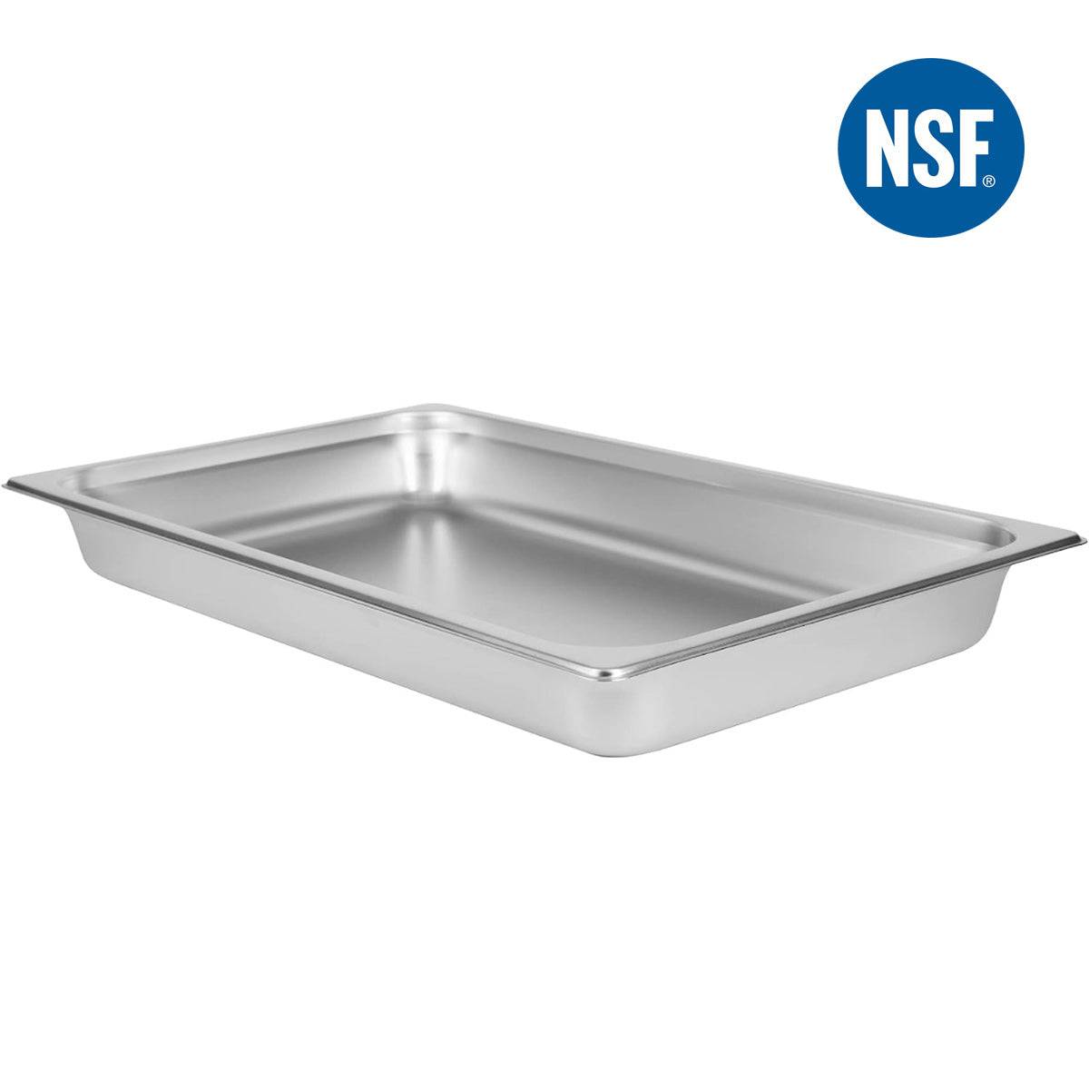 Full Size 2" Deep 24 Gauge Anti-Jam 304 Stainless Steel Steam Table Pan - Chefcoca