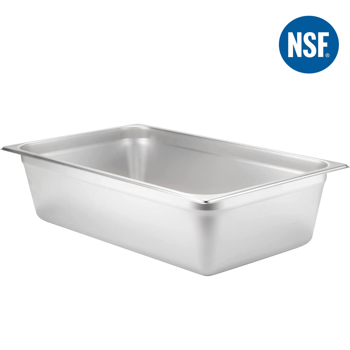 Full Size 6" Deep 22 Gauge Anti-Jam 304 Stainless Steel Steam Table Pan - Chefcoca