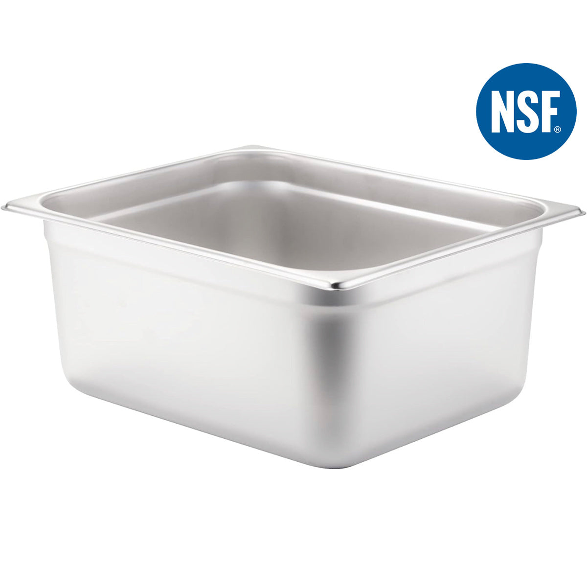 Half Size 6" Deep 22 Gauge Anti-Jam 304 Stainless Steel Steam Table Pan - Chefcoca