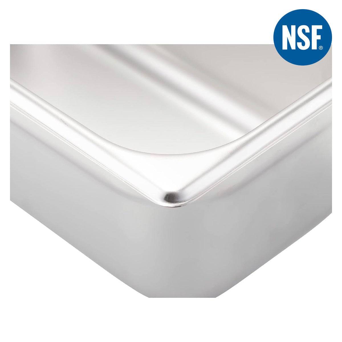 1/3 Size 4" Deep 22 Gauge Anti-Jam 304 Stainless Steel Steam Table Pan - Chefcoca