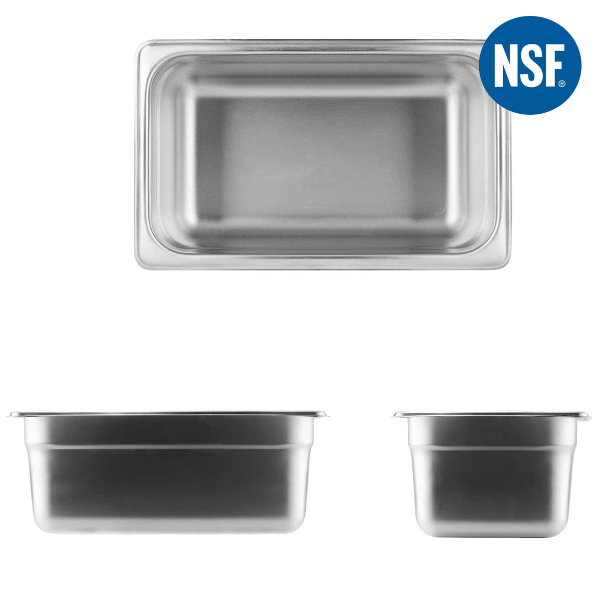 1/4 Size 4" Deep 24 Gauge Anti-Jam 304 Stainless Steel Steam Table Pan - Chefcoca