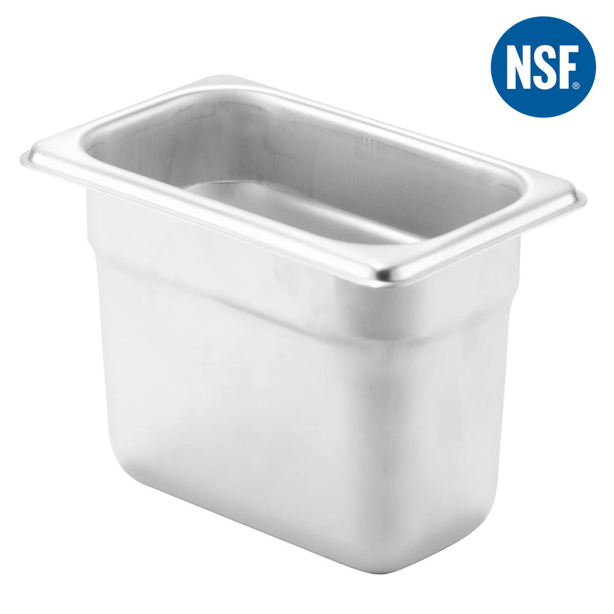 1/9 Size 6" Deep 24 Gauge Anti-Jam 304 Stainless Steel Steam Table Pan - Chefcoca