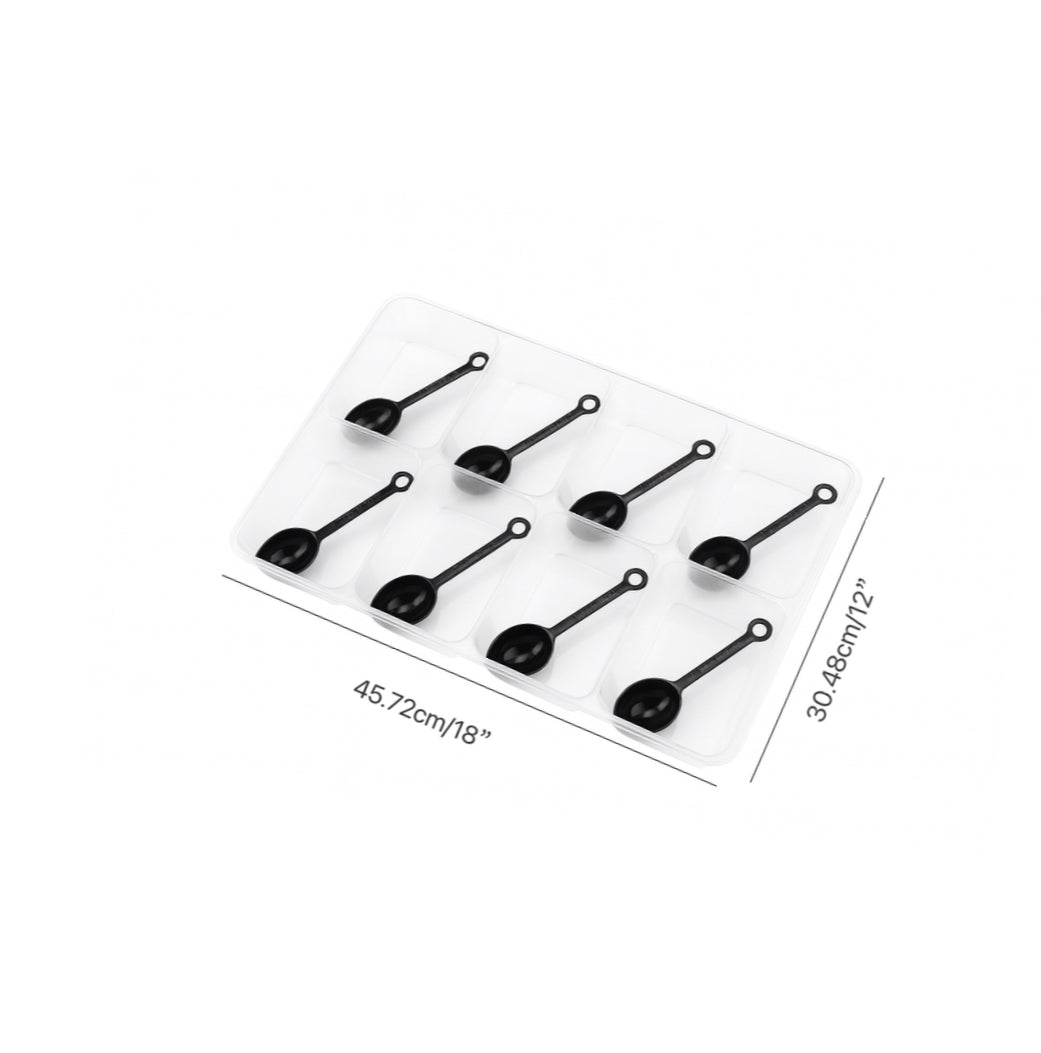 Sub-equid,PBX-8,8 Grids Plastic Seasoning Box with Lid (Clear)