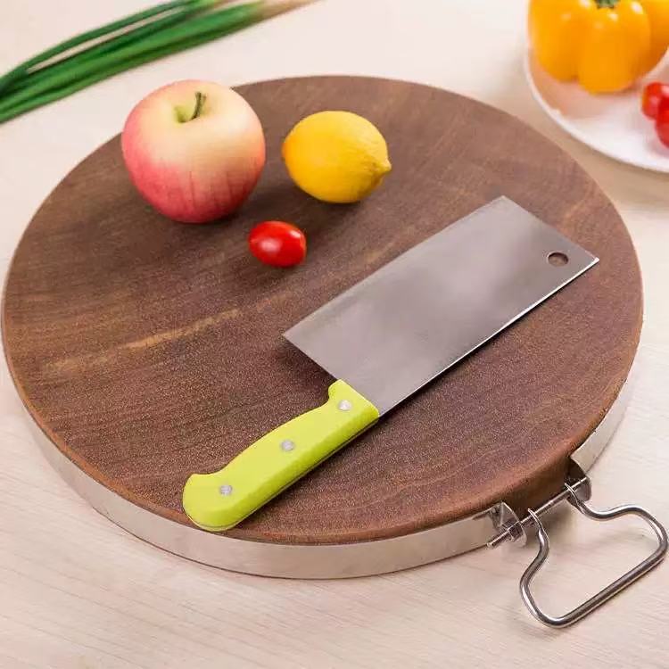 Sub-equip, 0692, Wooden Round Cutting Board,36cmD x 4cm H - Chefcoca