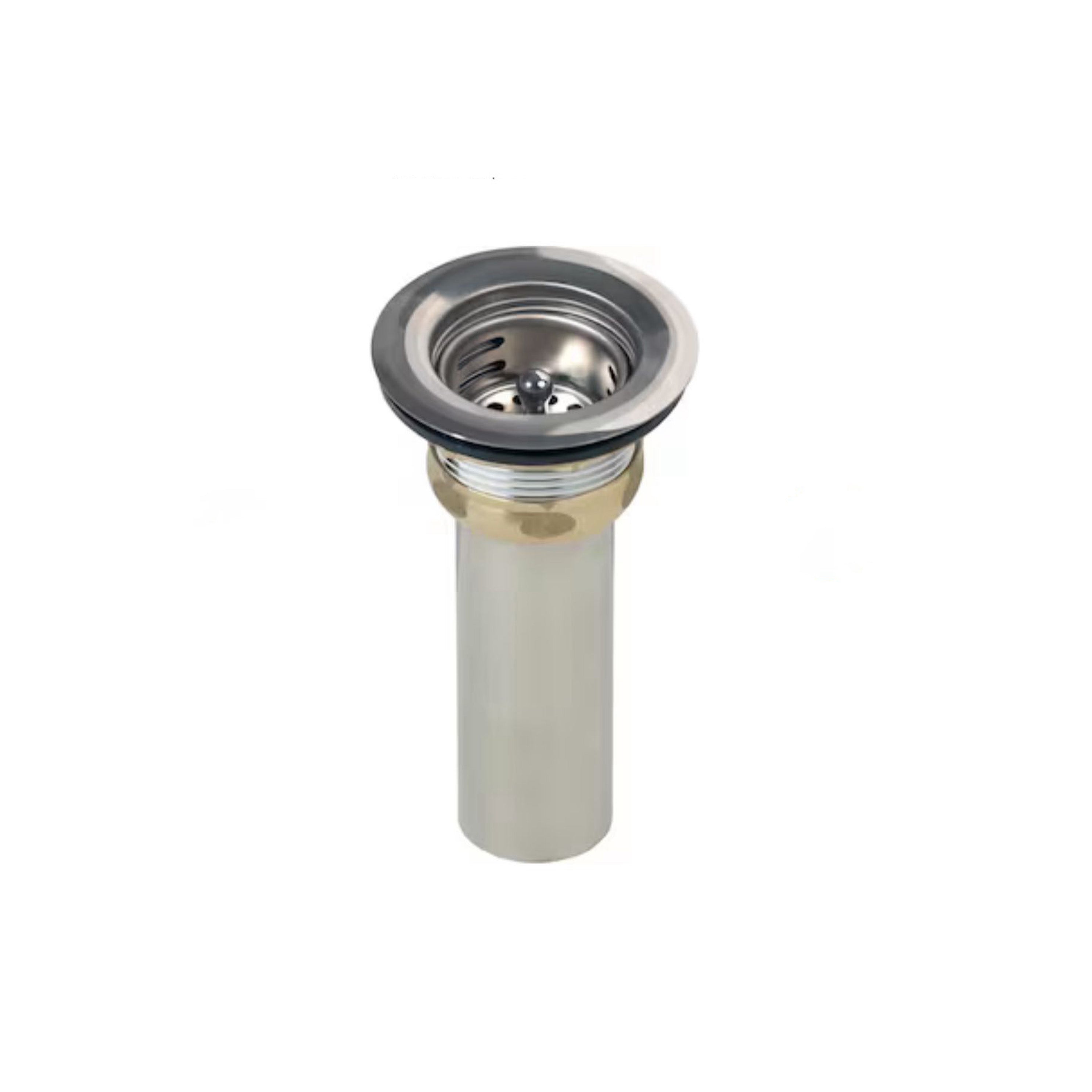 Sub-equip,DB-1.5,Chrome-Plated Sink Drain with Basket Strainer and Tailpiece, Regular - Chefcoca