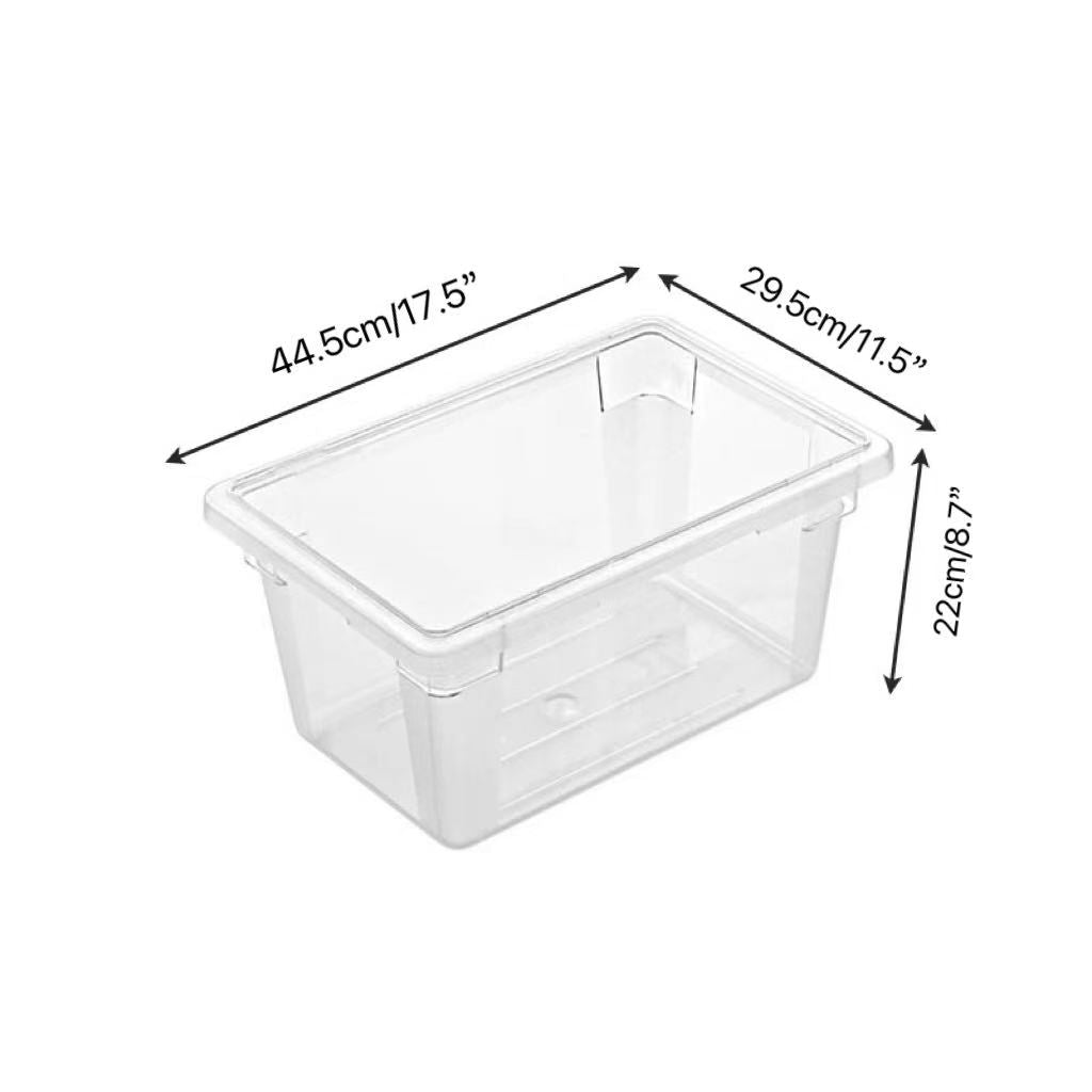 Sub-equip,FB-18129C,Clear Polycarbonate Heavy Weight Food Storage Box,Half Size, 5 Gallon/18L, 17.5"x11.5"x8.7"H - Chefcoca
