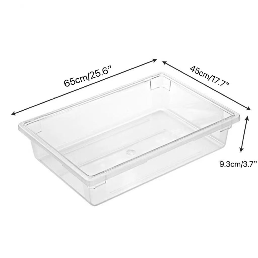 Sub-equip,FB-18263C,Clear Polycarbonate Heavy Weight Food Storage Box, Full Size,5 gallon/19L, 17.7"x25.6"x3.7"H - Chefcoca