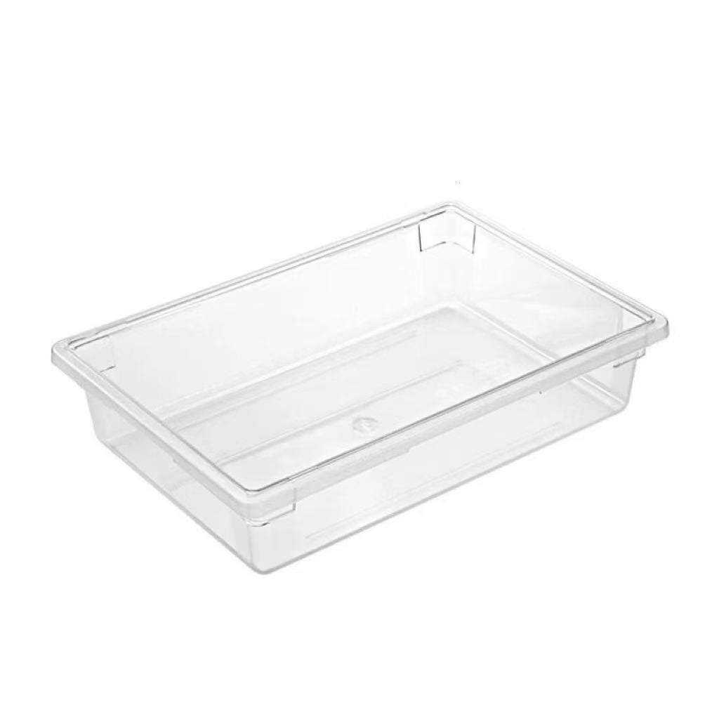 Sub-equip,FB-18263C,Clear Polycarbonate Heavy Weight Food Storage Box, Full Size,5 gallon/19L, 17.7"x25.6"x3.7"H - Chefcoca