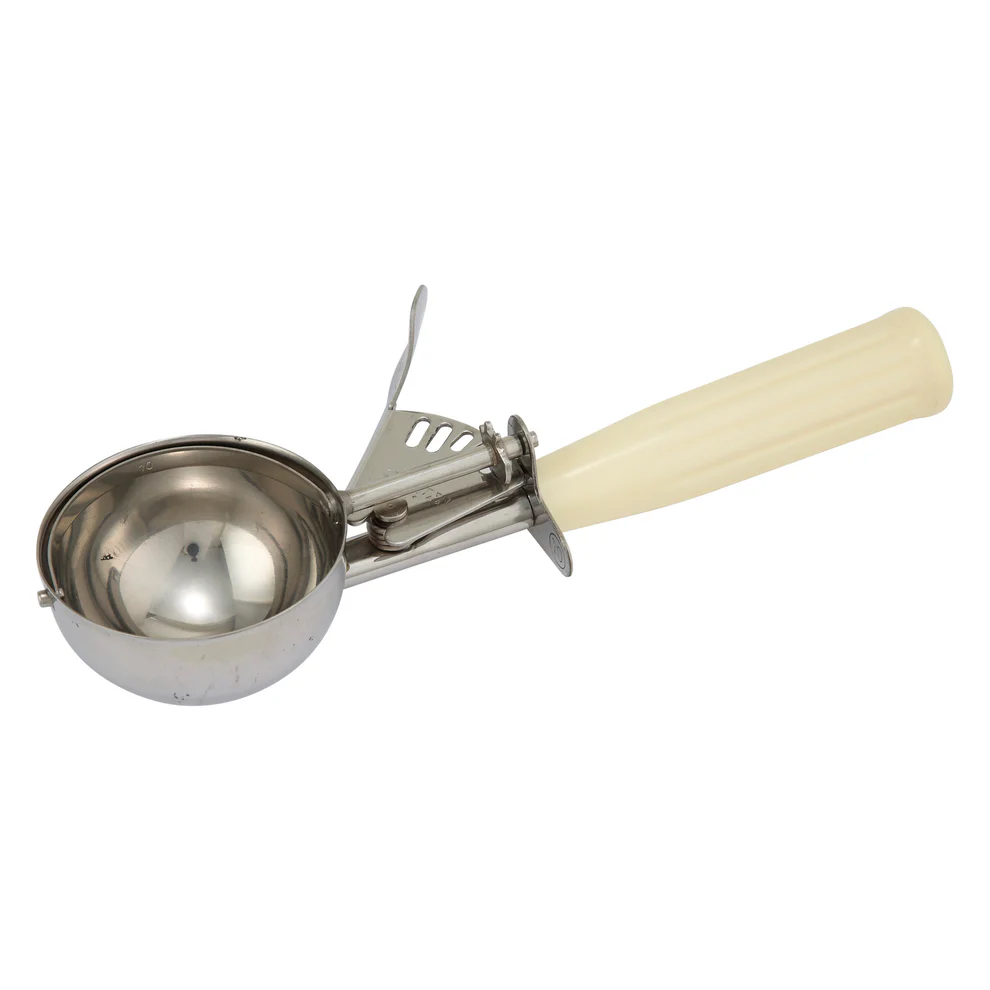 Sub-equip,ICOP-10IV, 3 3/4oz (111ml) Ice Cream Disher with Ivory Handle,Size #10 - Chefcoca