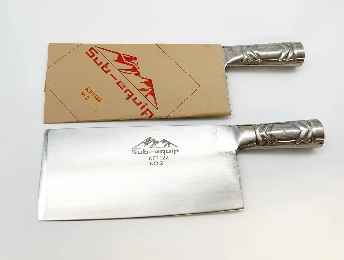Sub-equip, KF1122, Stainless steel SAN Cleaver with Steel Handle - Chefcoca