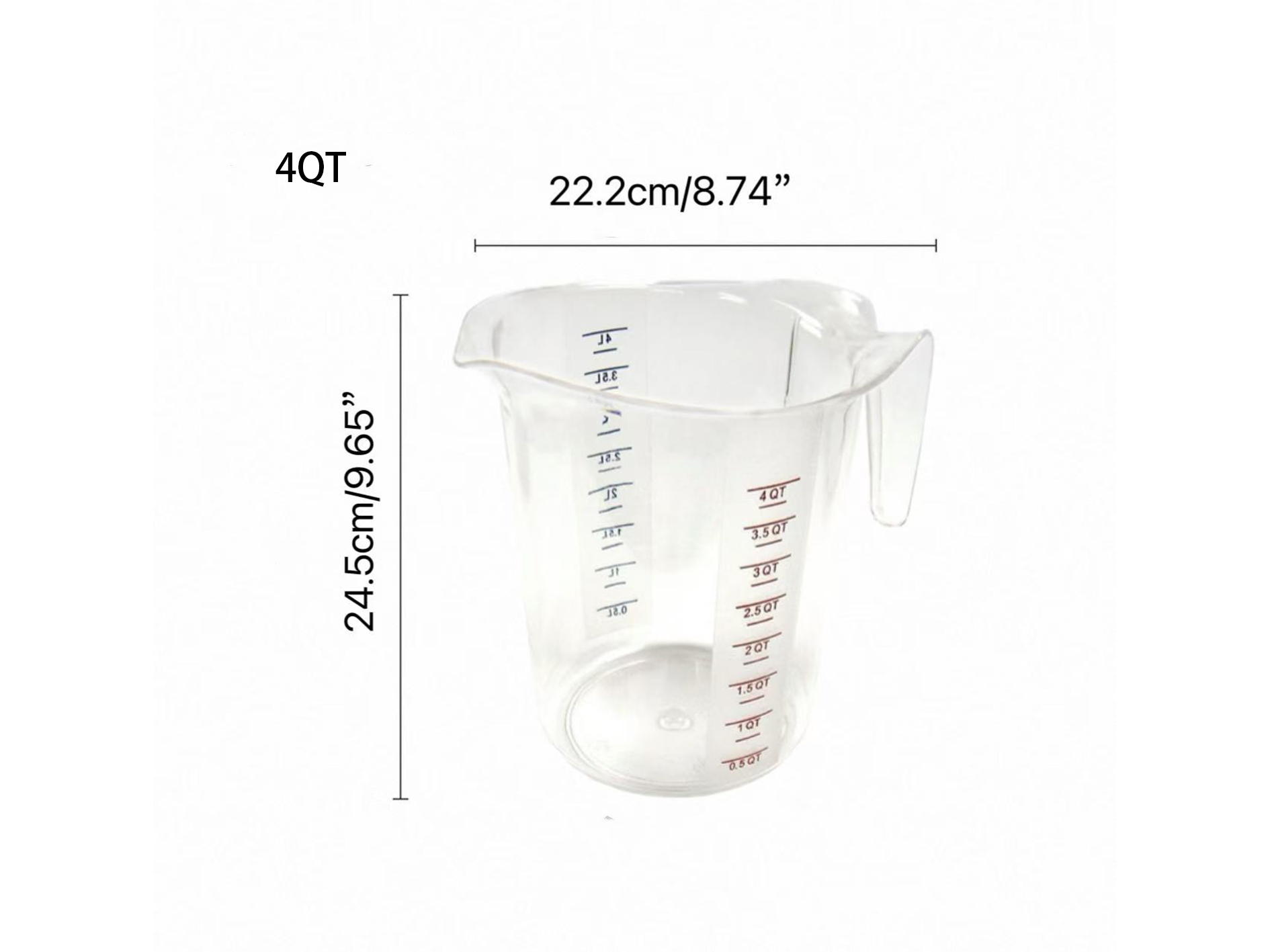 Sub-equip,PMC-4000,Polycarbonate Measuring Cup 4QT