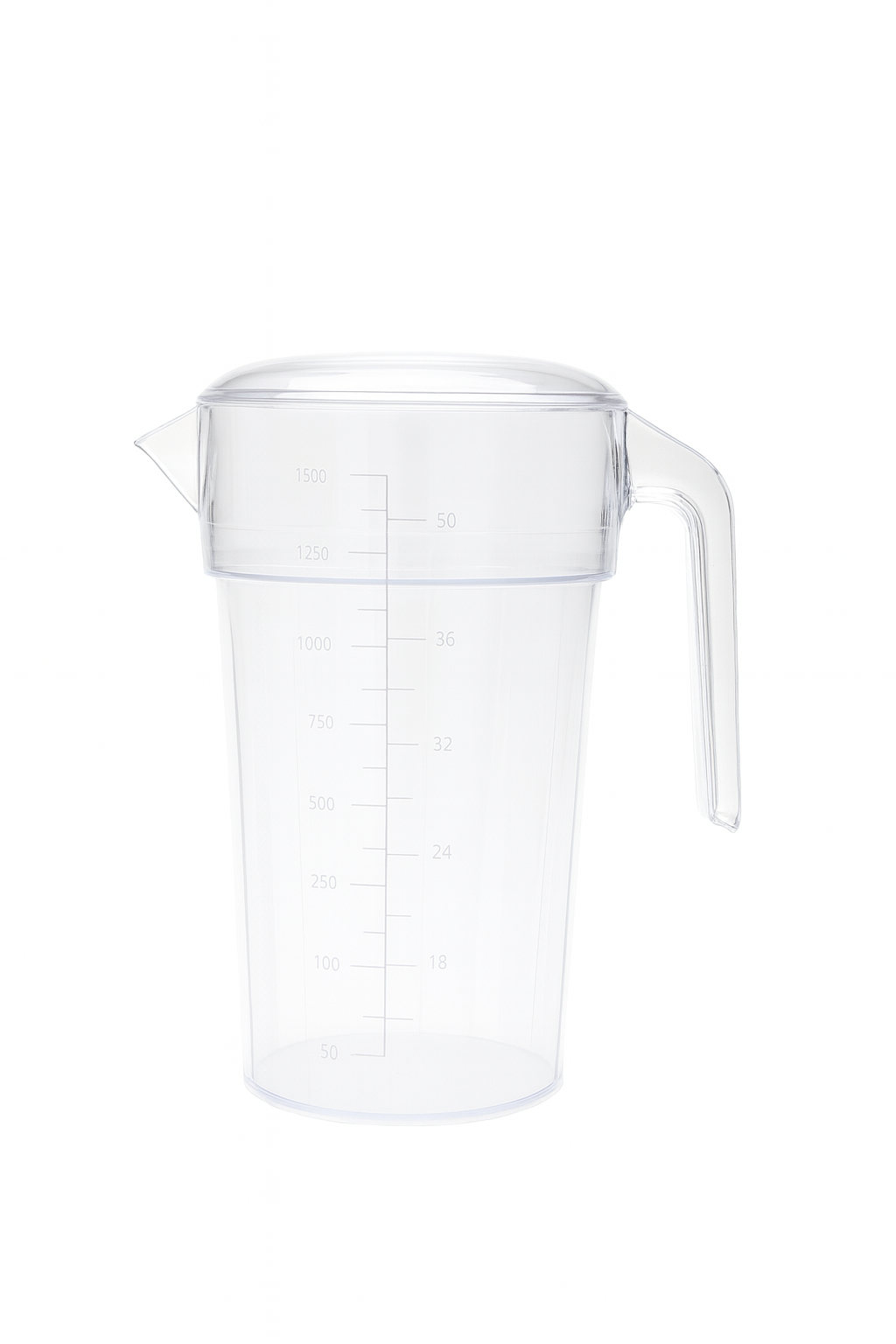 Sub-equip,SE-2015T,Polycarbonate Water Pitcher with Lid Measuring Cup ,Clear 1500ml