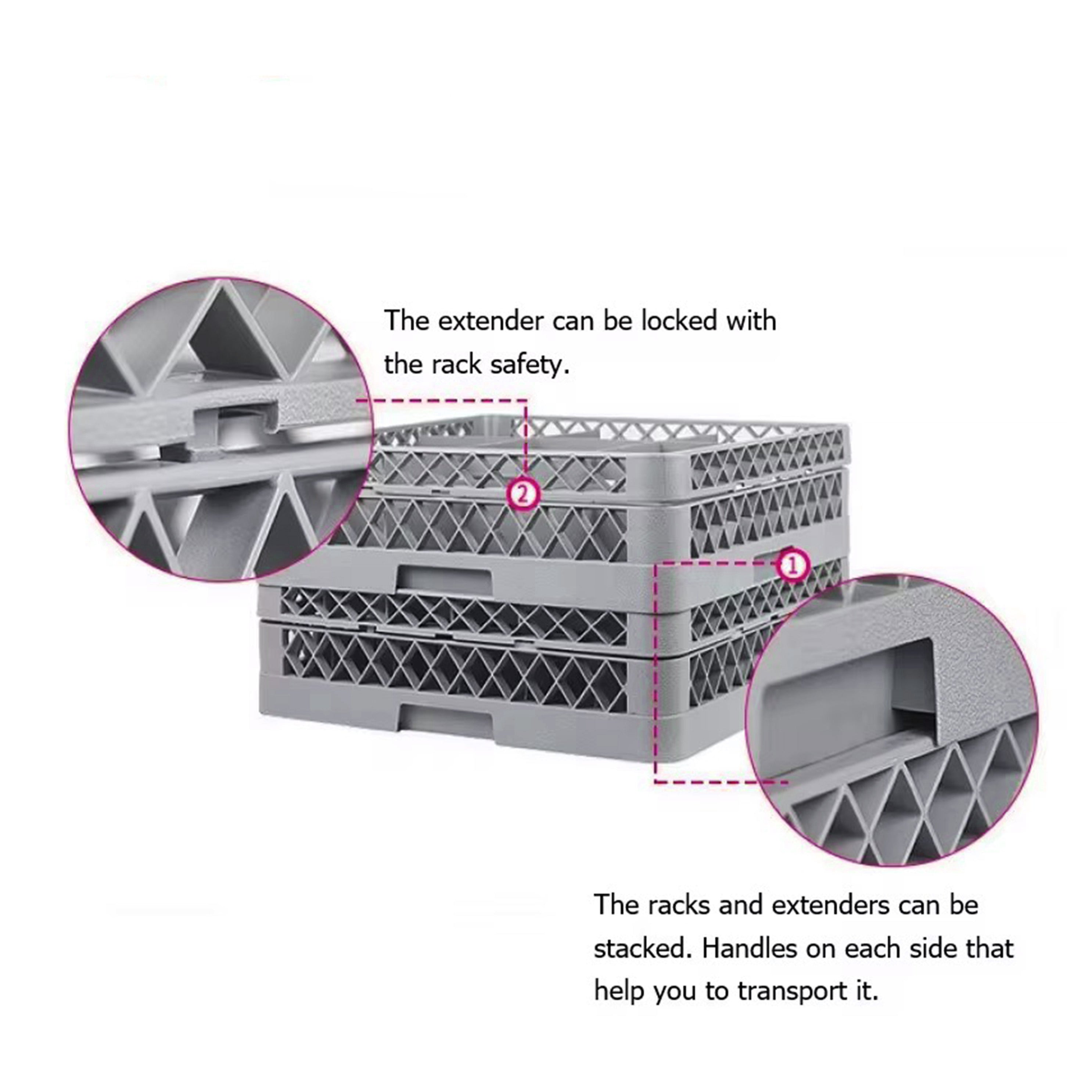 Sub-equip,SE-202, 20 Compartment Glass Rack Extender - Chefcoca