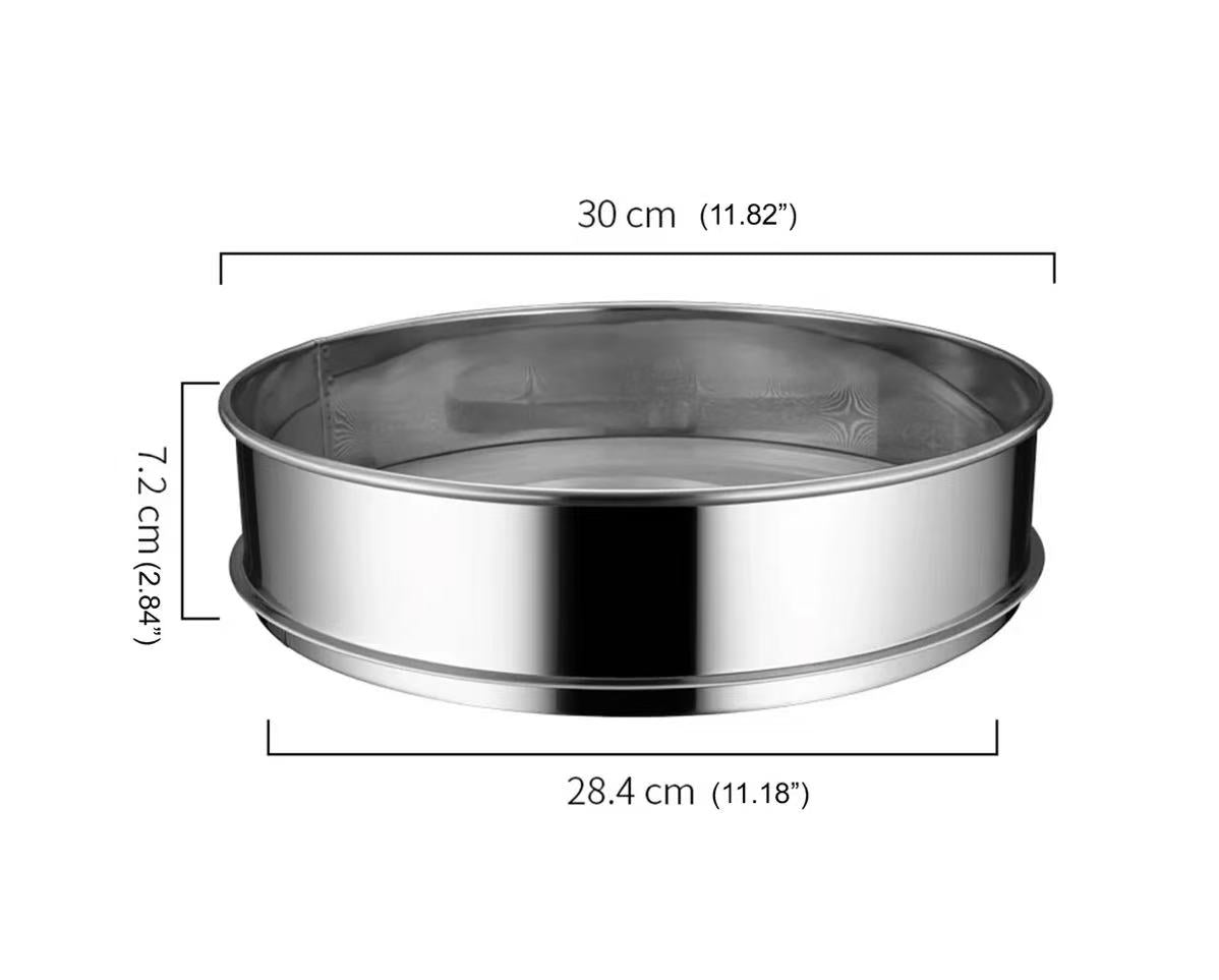 Sub-equip,SIV-30,Stainless Steel Mesh Sieve/Sifter (30cm/12")
