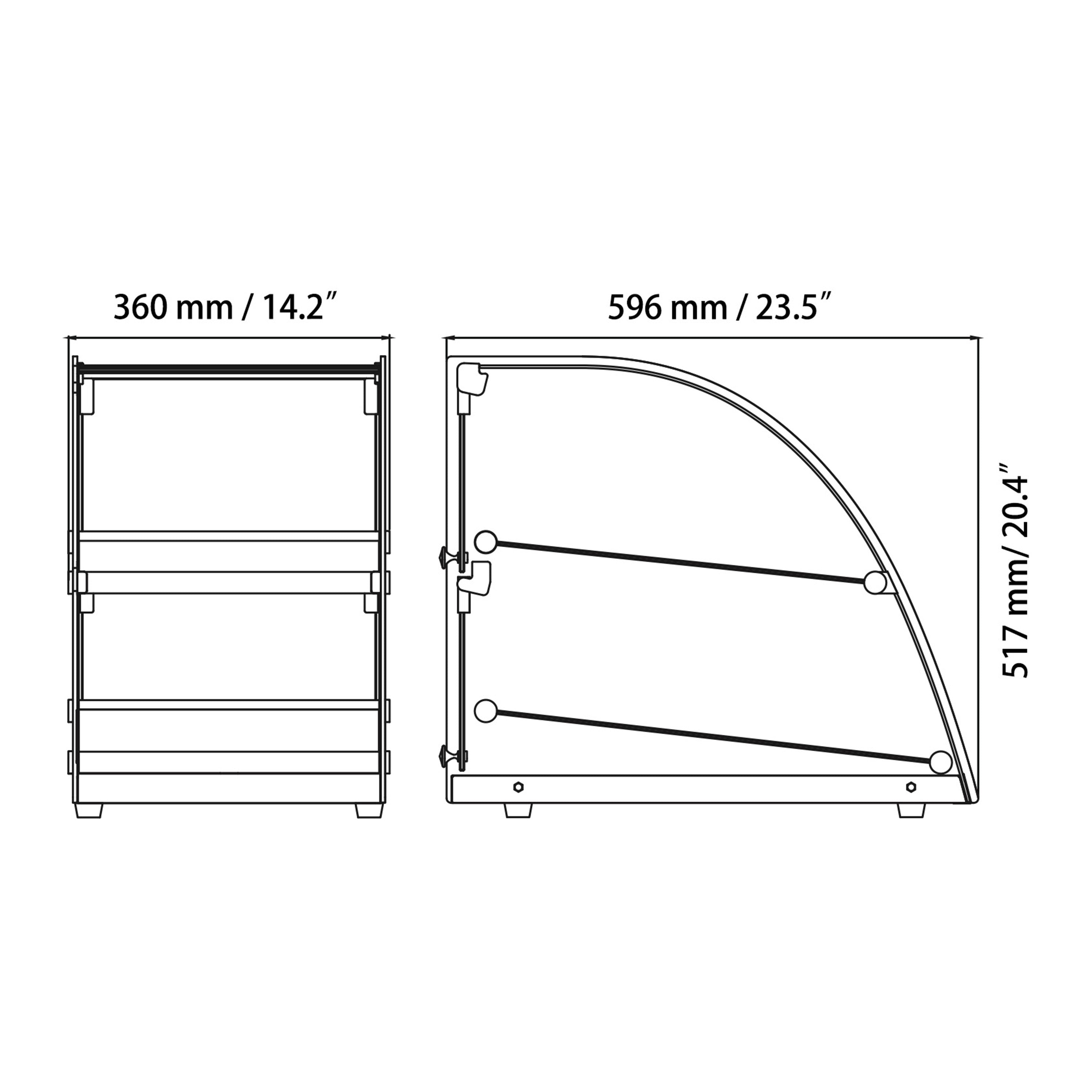 Sub-equip, SUB-CND-14, 14.2"x23.5"x20.4" Neutral Display (70 L) - Chefcoca