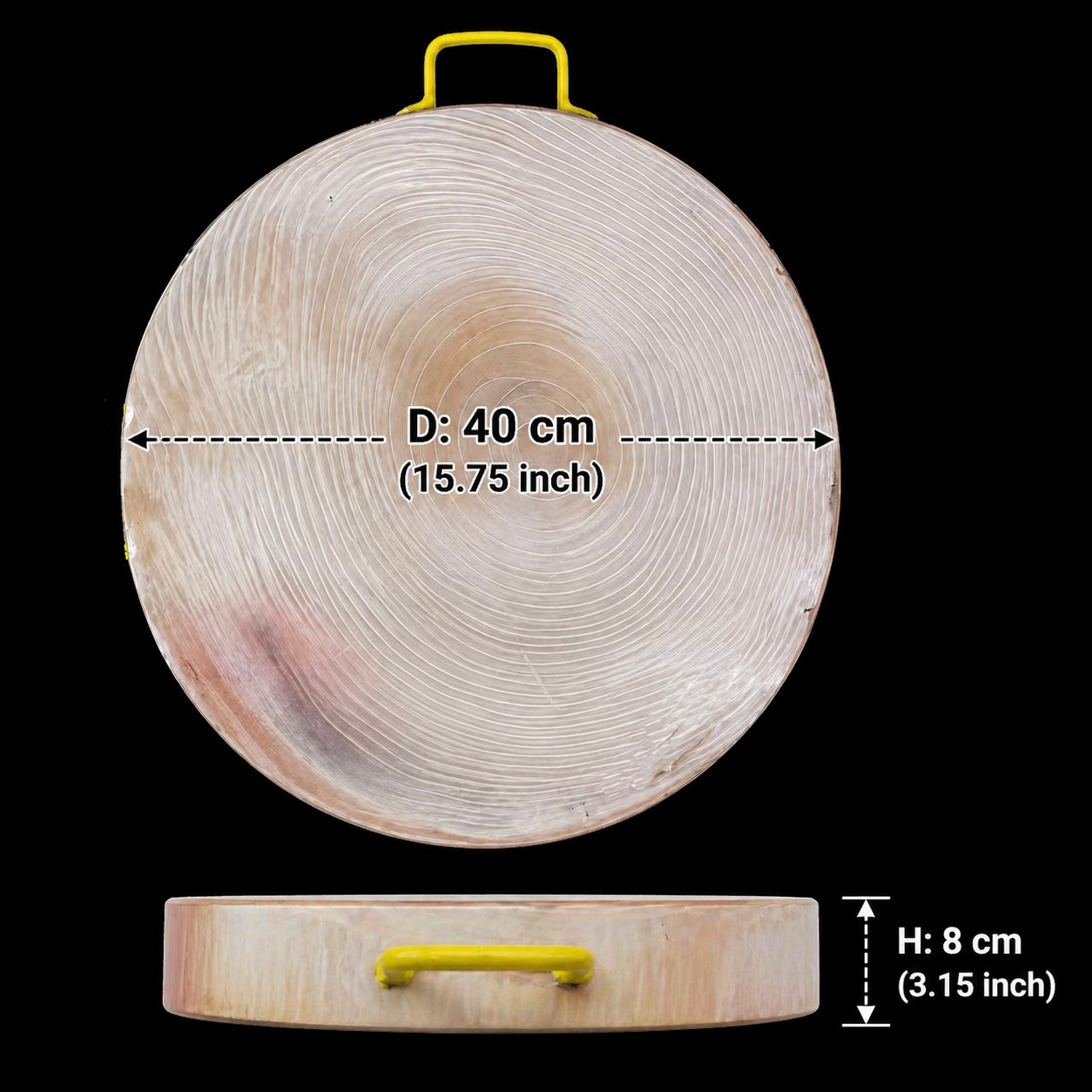 Sub-equip, WCB-408, Wooden Round Cutting Board, 40cm x 8 cm - Chefcoca
