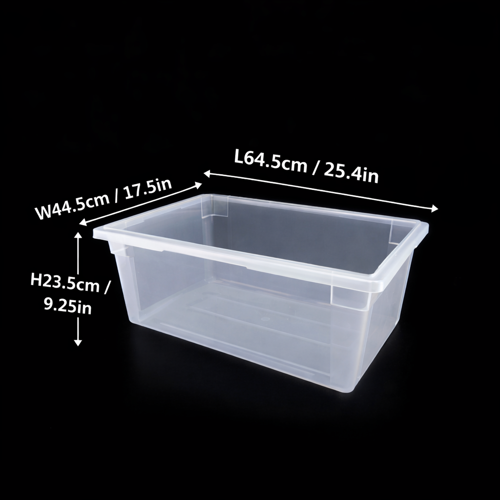 Sub-euqip,FB-18269T,White Translucent Polypropylene Food Storage Box, Full Size,13 Gallon/49.2L, 25.4"x"17.5"x9.25"H - Chefcoca