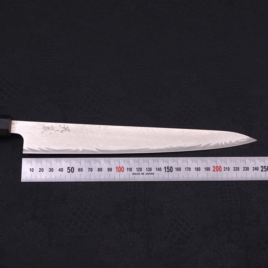 MUSASHI Sujihiki AUS-10 Wave Damascus Buffalo Magnolia Handle 240mm (372-240) - Chefcoca