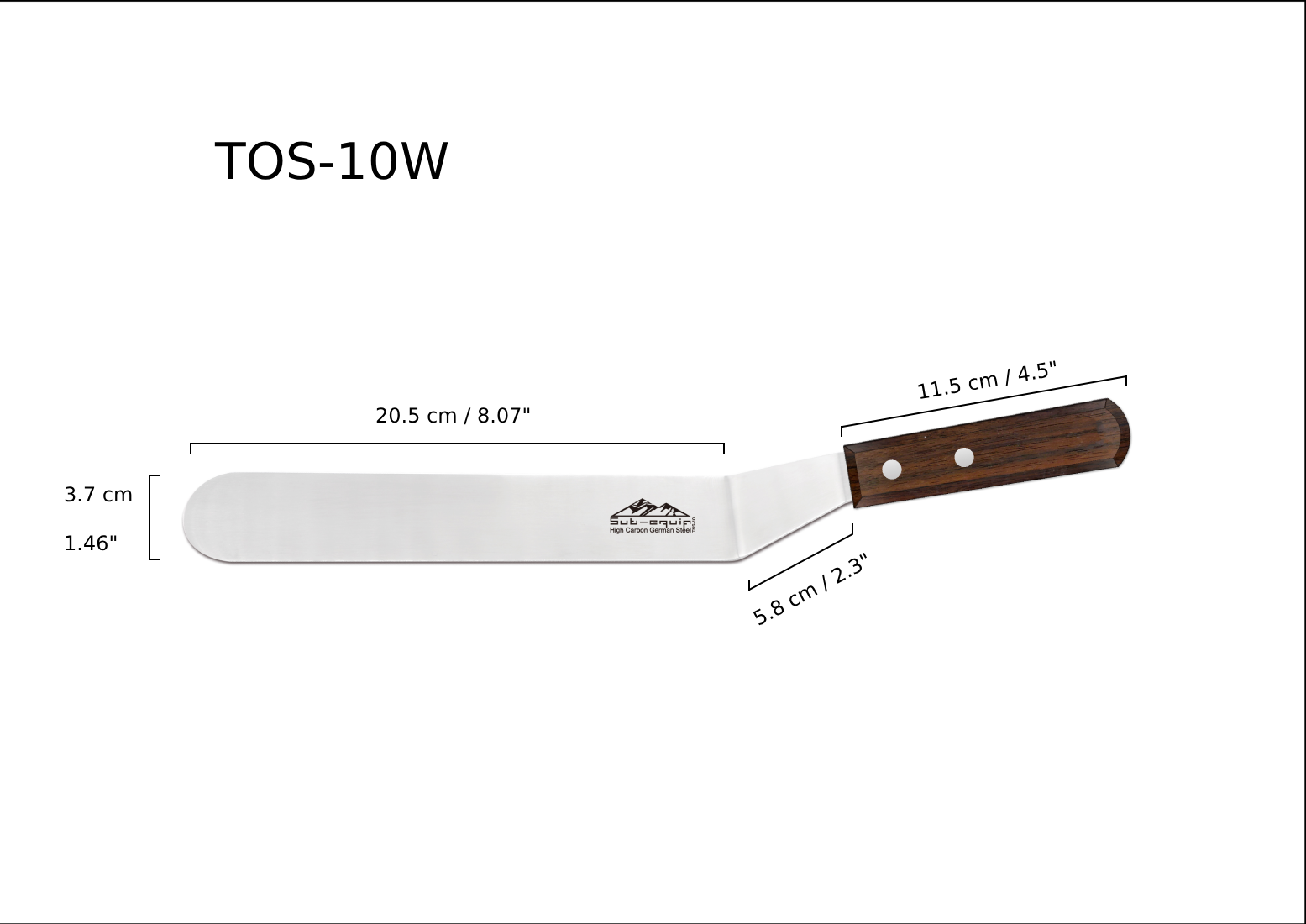 Sub-equip, 10" Spatula, Offset, with Rosewood Handle (TOS-10W) - Chefcoca