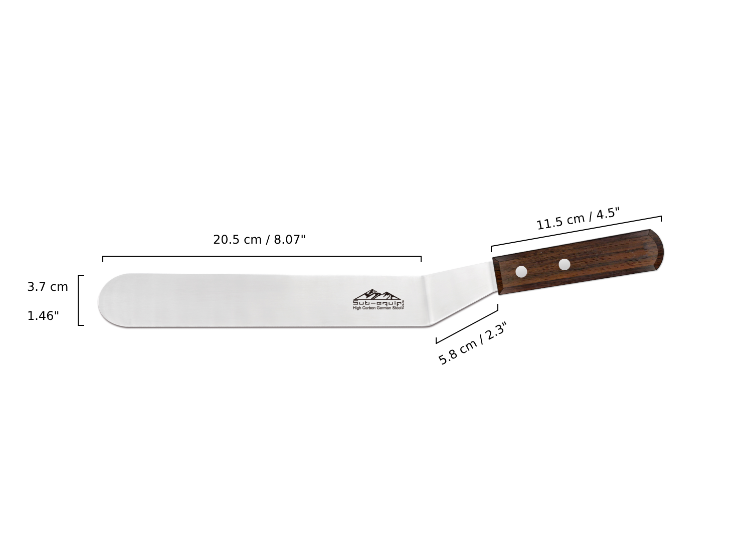 Sub-equip, 10" Spatula, Offset, with Rosewood Handle (TOS-10W) - Chefcoca