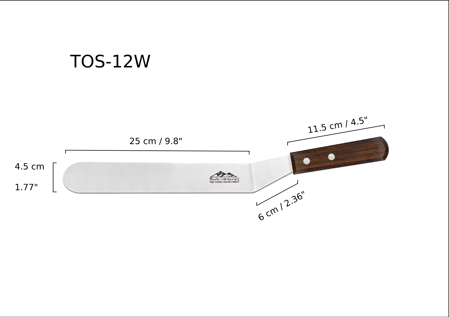 Sub-equip, 12" Spatula, Offset with Rosewood Handle (TOS-12W) - Chefcoca