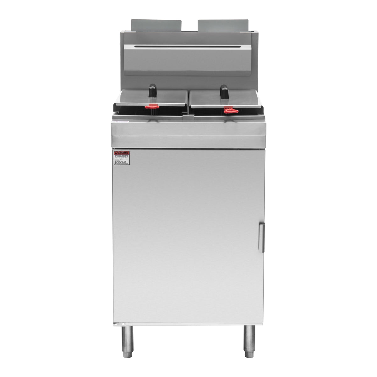Turbo Range, Natural Gas Deep Fryer,120, 000 BTU, Split tank, 21 ¹/₃₂” x 29 ²⁹/₆₄” x 46 ²⁷/₃₂”, 72-78lb Oil Capacity (TR-F4-SPTK) - Chefcoca