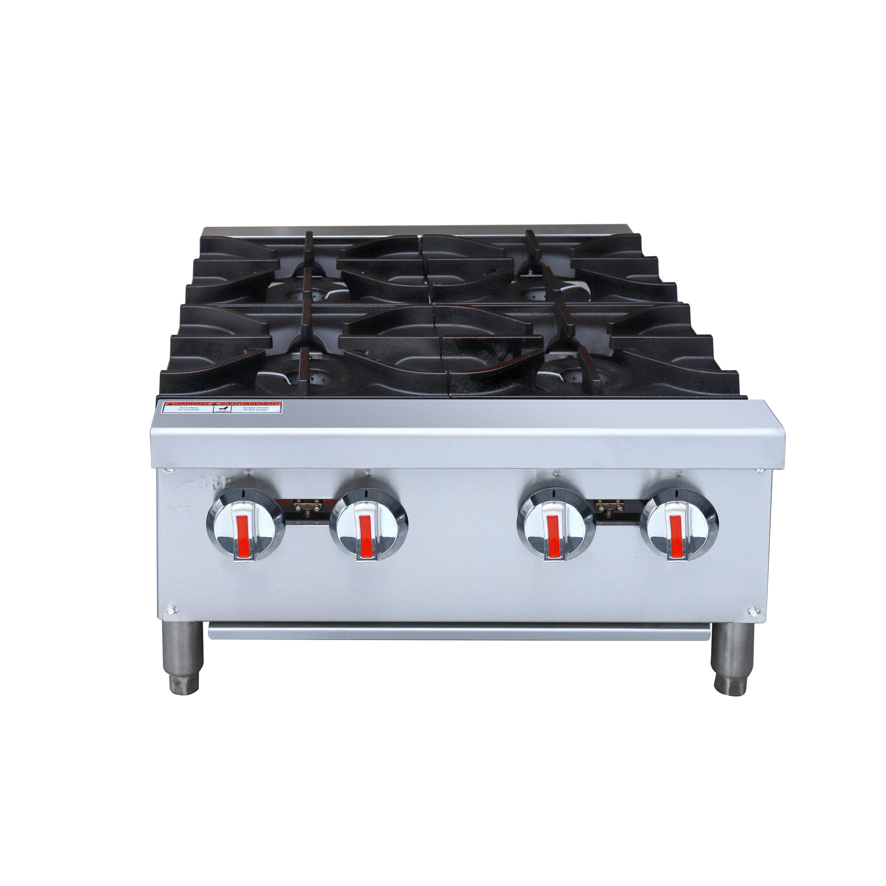 Turbo Range, Natural Gas 4 Burner Countertop Range / Hot Plate - 120,000 BTU - Chefcoca