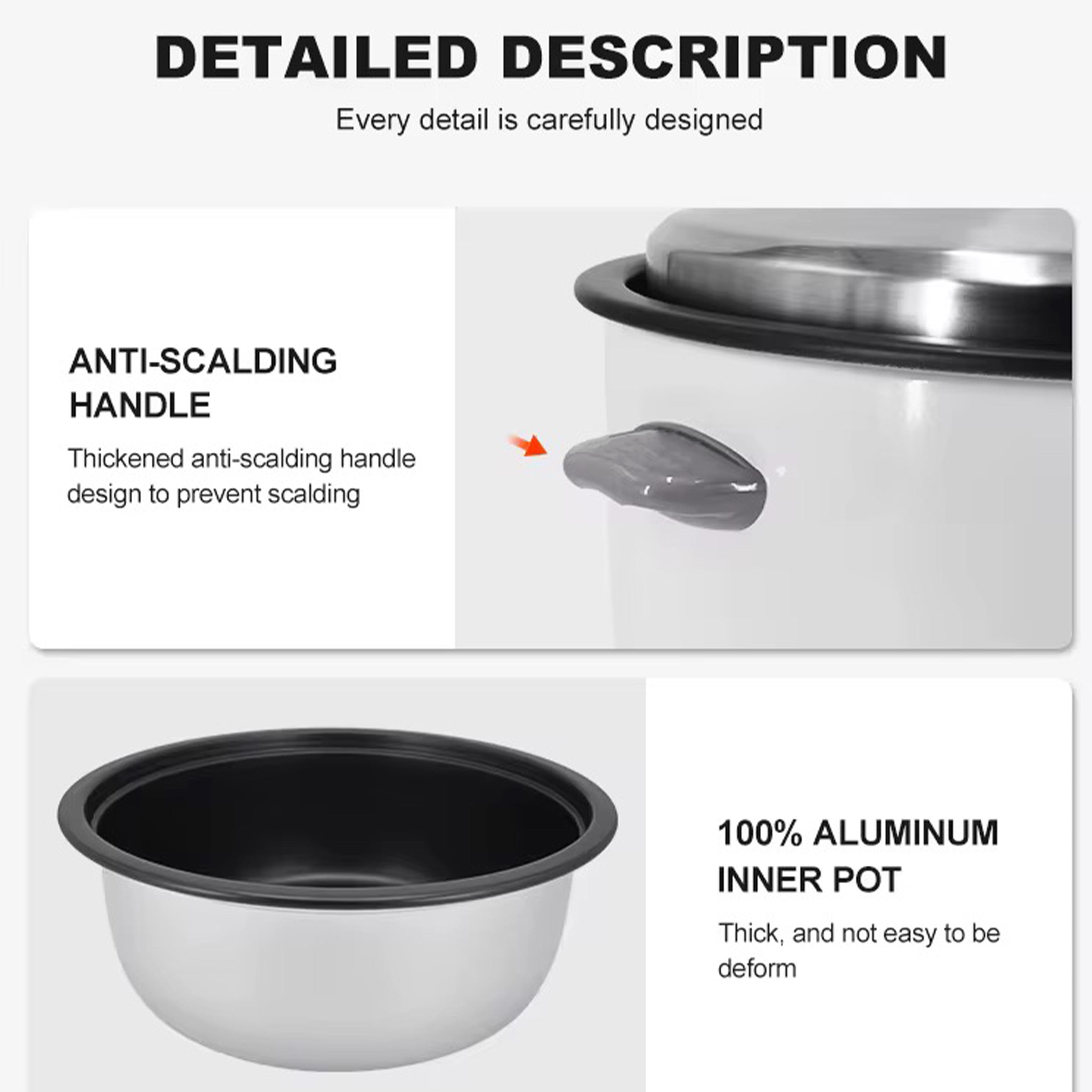 Turbo Range Commercial Electric Rice Cooker & Warmer (5.6L Capacity 30 cups Raw) - Chefcoca